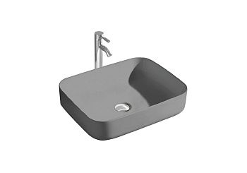 Раковина из сантехнического фарфора Aquatek ВЕГА AQ5515-MG 50х40 накладная цвет серый без отверстий под смеситель