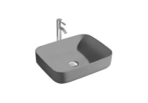 Раковина из сантехнического фарфора Aquatek ВЕГА AQ5515-MG 50х40 накладная цвет серый без отверстий под смеситель