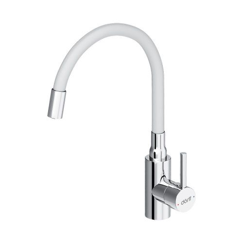 Смеситель для кухни Dorff Logic D3007633 на мойку белый/хром - фото 2