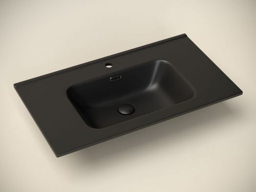 Раковина из сантехнического фарфора Ceramica Nova ELEMENT CN7005MB 80х50 накладная цвет черный - фото 3