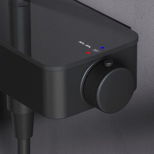 Душевая стойка Am.Pm Inspire V2.0 F0750A522 настенная цвет черный с термостатом - фото 5