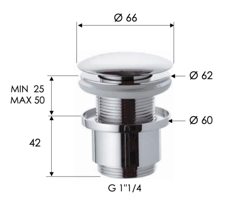 Донный клапан Remer 904CC2114 хром - фото 2