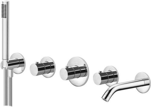 Смеситель для ванны с душем Paffoni Modular Box MDE001CR встраиваемый в стену хром с термостатом