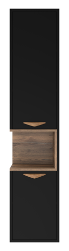 Шкаф-пенал Brevita Bergen BER-05035-02-19-ПоП 40х170 подвесной цвет коричневый/черный - фото 2