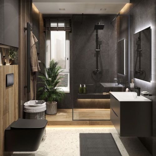 Душевая стойка Bond Cube B01-8488 настенная цвет черный - фото 4