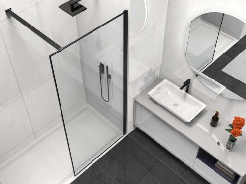 Душевая перегородка Vincea Walk in HS VSW-1HS900CLB 90х200 стекло прозрачное профиль черный - фото 3
