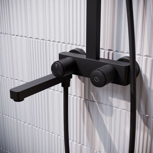 Душевая стойка Iddis Slide SLIBLBTi06 настенная цвет черный - фото 3