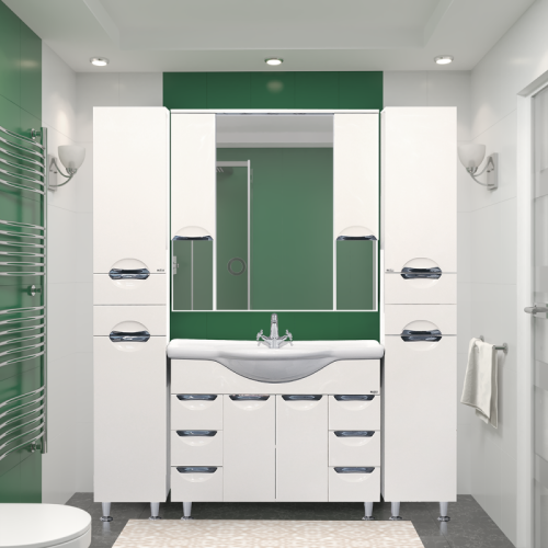 Шкаф-пенал Misty Орхидея П-Жас05035-011БкЛ 40х190 напольный цвет белый - фото 4