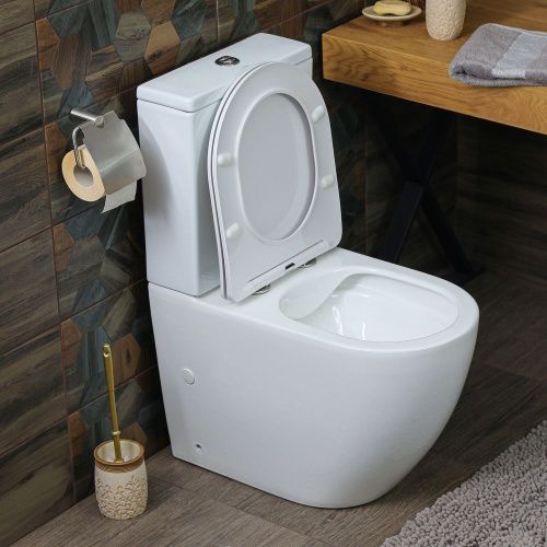 Унитаз напольный с бачком Melana MLN-310308 белый с сиденьем микролифт безободковый - фото 3