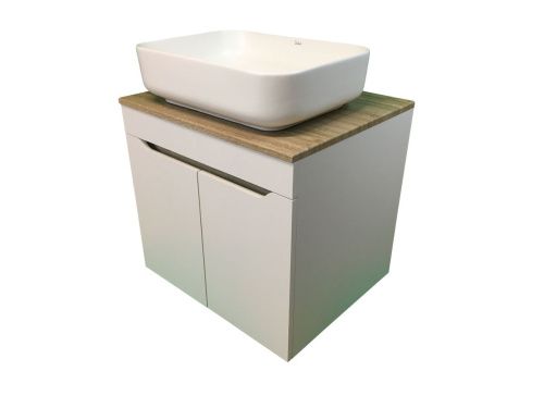 Тумба с раковиной Sintesi STL.W7023_SIN-LVB-APP-409WM 60х60 подвесная цвет коричневый - фото 4