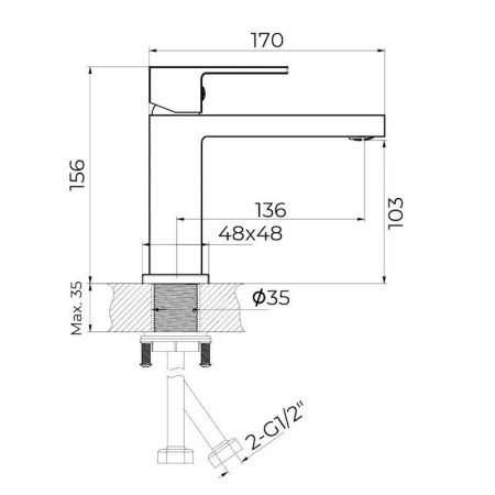 Смеситель Knotlor STABLE KN-20 на раковину хром