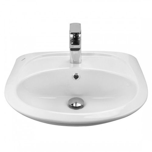 Раковина из сантехнического фарфора Santek Бриз 1WH110460 60х50 подвесная цвет белый 1 отверстие под смеситель - фото 2