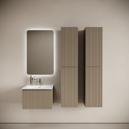 Тумба под раковину Sancos CODE CD60GB 60х50 подвесная цвет бежевый/серый