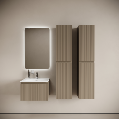 Тумба под раковину Sancos CODE CD60GB 60х50 подвесная цвет бежевый/серый - фото 4