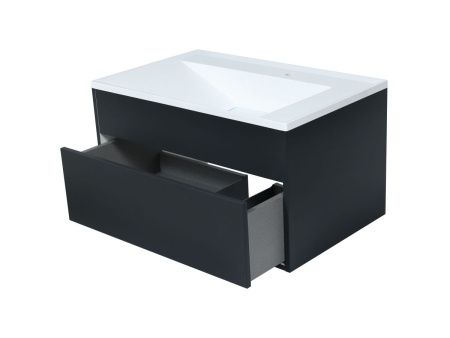 Тумба под раковину Uperwood Lotus 39340205461 80х50 подвесная цвет черный