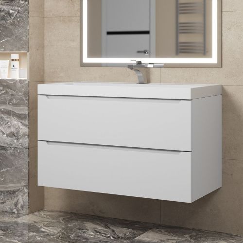 Тумба под раковину Uperwood Tanos 291020245 90х50 подвесная цвет белый - фото 2