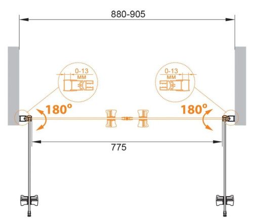 Душевая дверь Cezares ECO ECO-O-B-2-90-P-Cr 90х190 стекло рифленое профиль хром - фото 4