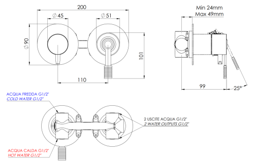 Смеситель для душа Remer Atelier AL92ZPXV встраиваемый в стену нержавеющая сталь - фото 2