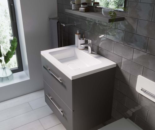 Раковина из искусственного камня Uperwood Modul 2911020339 60х50 полувстраиваемая цвет белый - фото 4