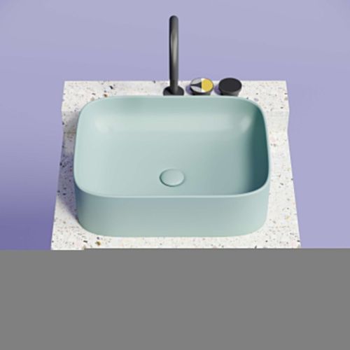 Раковина из сантехнического фарфора Ceramica Nova ELEMENT CN6052MLG 50х40 накладная цвет зеленый без отверстий под смеситель - фото 3