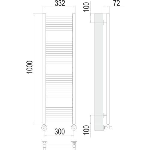 Полотенцесушитель водяной Terminus 4670078529329 35х100 хром - фото 3