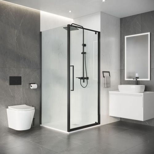 Душевой уголок Niagara Nova NG-35-9AGR-A90GR-34 90х90 стекло прозрачное профиль графит без поддона - фото 5