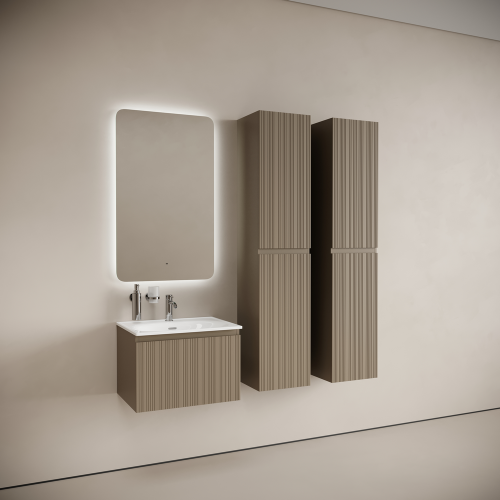 Тумба под раковину Sancos CODE CD60GB 60х50 подвесная цвет бежевый/серый - фото 3