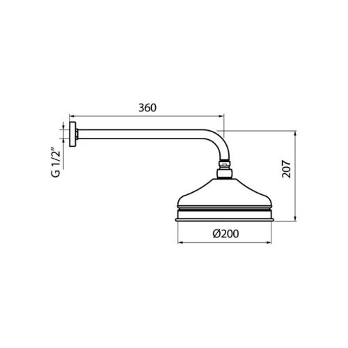 Верхний душ Webert Karenina AC0014017 20х20 хром/золото - фото 3