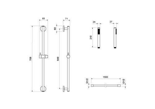 Комплект смесителей Aquatek ЕВРОПА AQ1332CR настенный хром - фото 5