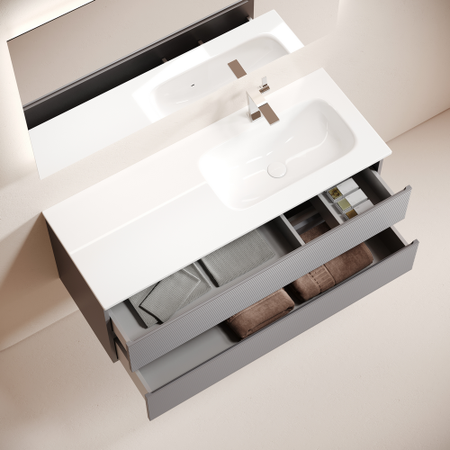 Тумба под раковину Sancos FOLK FL120RGS 120х40 подвесная цвет серый - фото 5