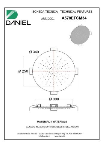 Верхний душ Daniel A578EFCM34 хром - фото 2