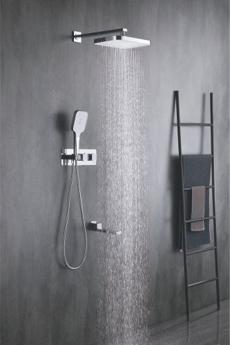 Душевая система Rose R1095 встраиваемая в стену цвет хром с термостатом - фото 4