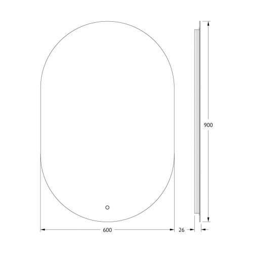 Зеркало с подсветкой Defesto OPTI DF 2915S 60х90 подвесное - фото 2