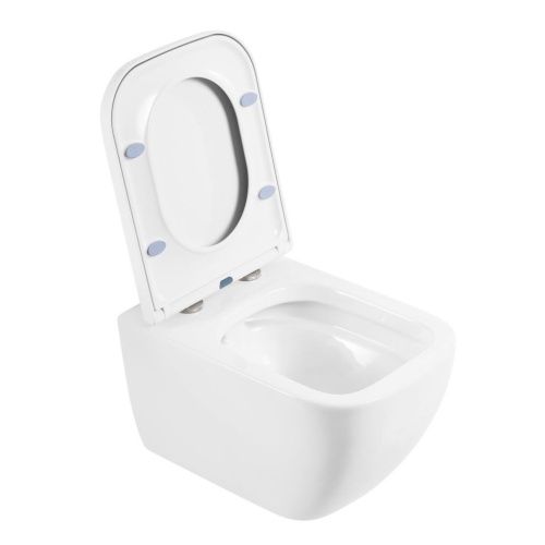 Унитаз подвесной BelBagno ALPINA BB10100CHR/SC белый с сиденьем микролифт безободковый каскадный смыв - фото 3