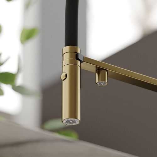 Смеситель для кухни Sancos Imola SC4010BGbh на мойку черный/золото - фото 3