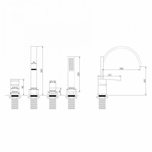 Смеситель Abber Wasserfall AF8613G на борт ванны золото - фото 3