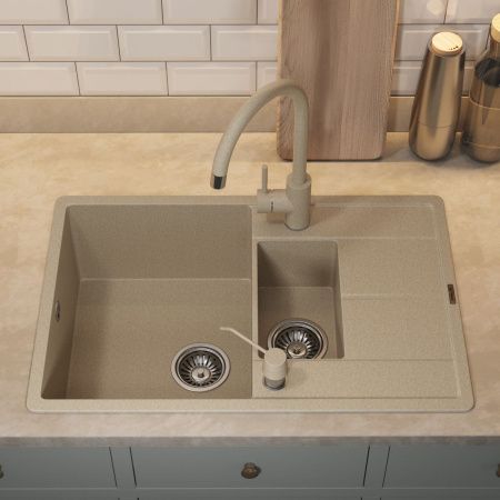 Кухонная мойка Uperwood Quartz Premium UPD-05 3910202117 80х50 цвет бежевый поверхность матовая