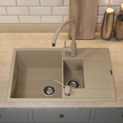 Кухонная мойка Uperwood Quartz Premium UPD-05 3910202117 80х50 цвет бежевый поверхность матовая - фото 4