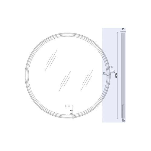 Зеркало с подсветкой и антизапотевателем Maretti Elena EA1480R03EL 80х80 подвесное - фото 3