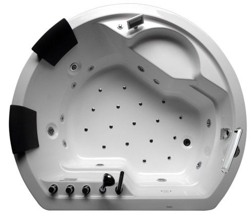 Ванна акриловая гидромассажная Gemy G9063 O 185х160 отдельностоящая овальная с каркасом - фото 2