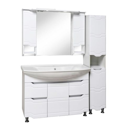 Зеркало-шкаф Runo Стиль 00000001119 110х80 подвесной цвет белый - фото 4