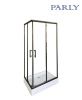 Душевой уголок Parly QZ71B N 100х70 стекло прозрачное профиль черный с поддоном