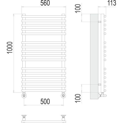 Полотенцесушитель водяной Terminus 4670078530677 55х100 хром - фото 3