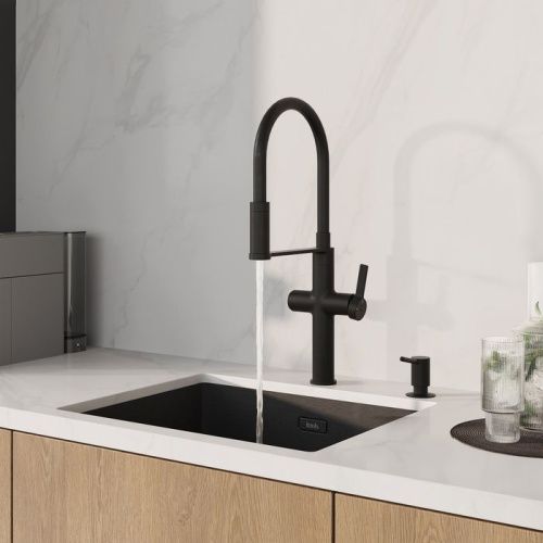 Смеситель для кухни IDDIS Ikon IKNBLFFi05 на столешницу черный - фото 2