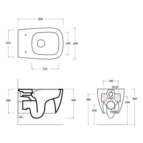 Унитаз подвесной Alice Wunder 45000109SET белый с сиденьем микролифт безободковый - фото 2