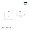 Раковина из сантехнического фарфора Sintesi SIN-LVB-APP-409BM 50х40 накладная цвет черный без отверстий под смеситель