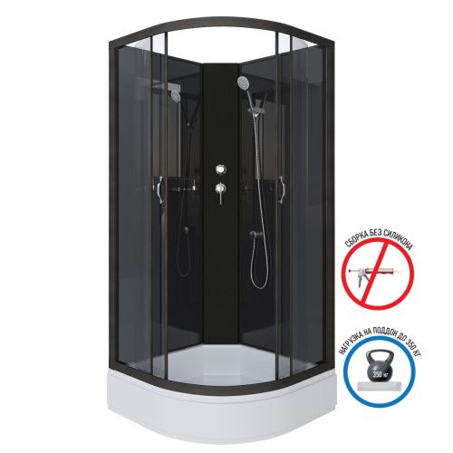 Душевая кабина Niagara Classic 65011434BK 90х90 четверть круга без крыши ориентация универсальная - фото 2