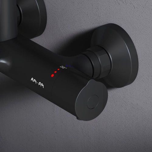 Душевая стойка Am.Pm Like F0780522 настенная цвет черный с термостатом - фото 5