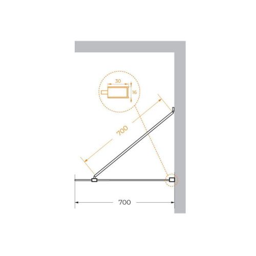 Душевая перегородка Cezares LIBERTA LIBERTA-L-1-TB-70-C-NERO 70х195 стекло прозрачное профиль черный - фото 4