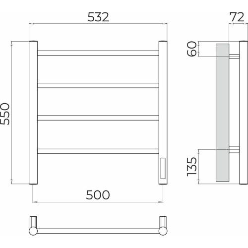 Полотенцесушитель электрический Terminus 4670078544391 55х55 хром - фото 3